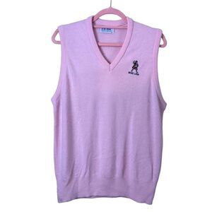Vintage Etonic Sports Apparel Pink Sweater Vest Brae Loch Embroidered Unisex